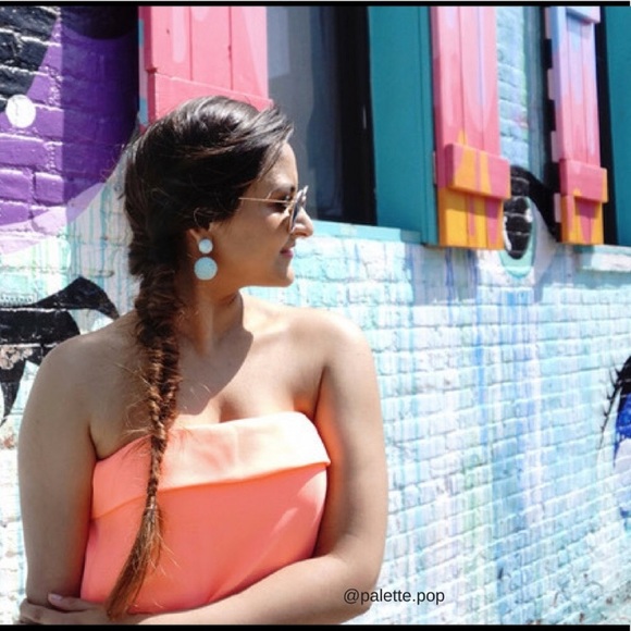 NWT Ball Drop Earrings- white, blue, multicolor - Picture 4 of 8